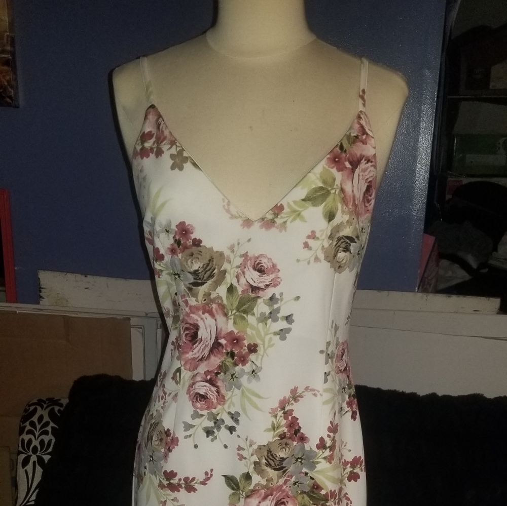 Aqua floral dress